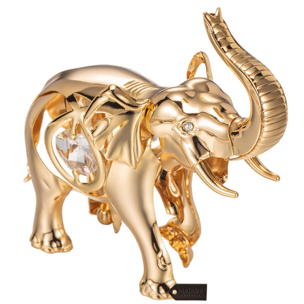 crystal studded elephant figurine