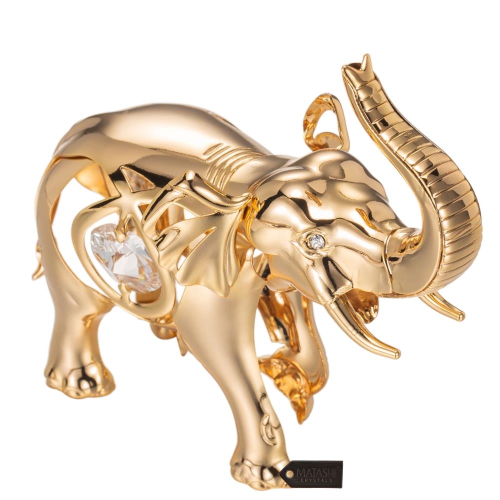 crystal studded elephant figurine