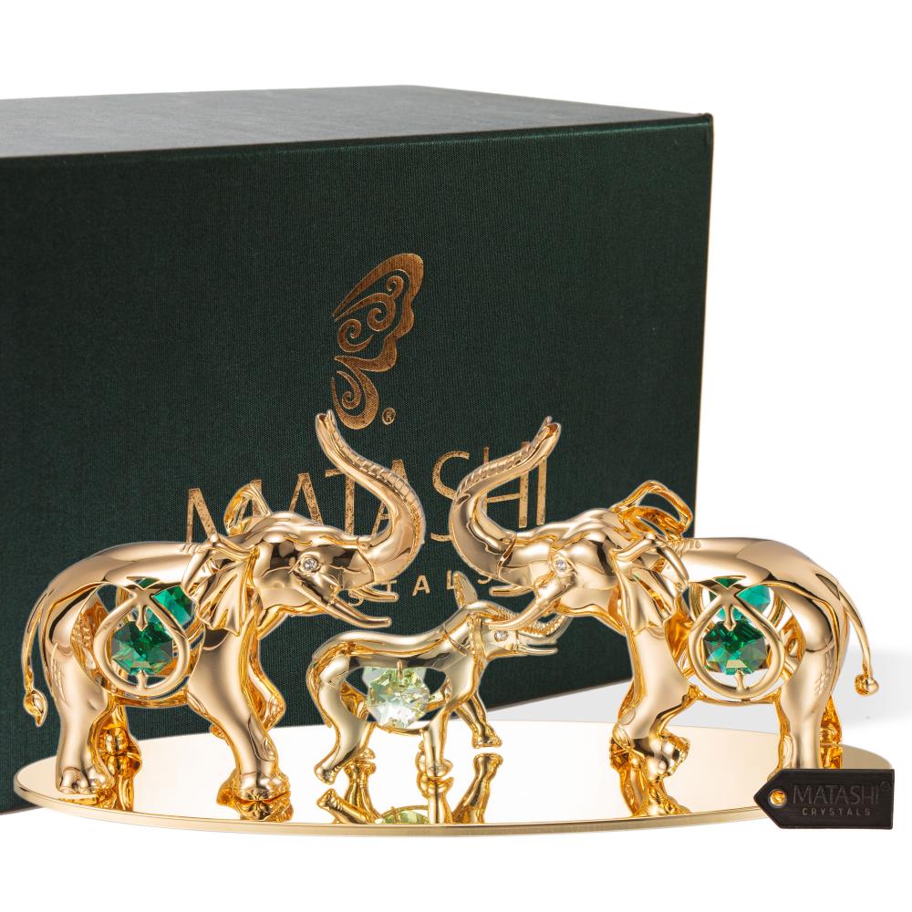 crystal elephant family decor
