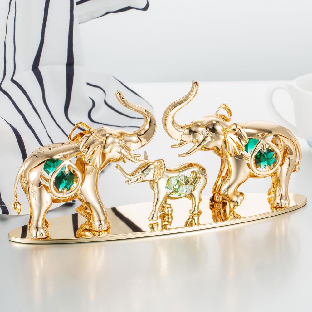 crystal elephant family decor